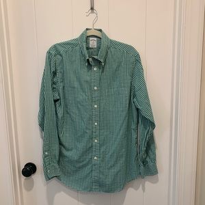 Brooks Brothers green plaid shirt